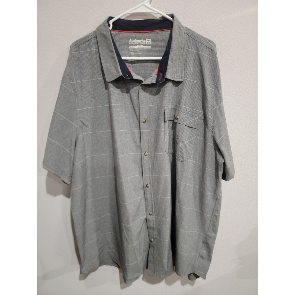 Avalanche Outdoor‎ Supply Co Men's XXL Gray Short Sleeve Button Up Down Shirt